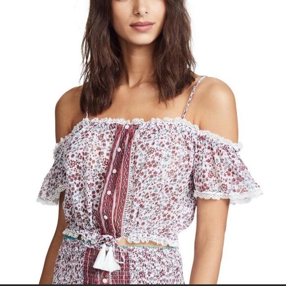 Poupette St Barth Honey Blouse in sz L - Picture 1 of 8